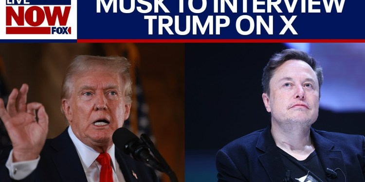 Trump to be interviewed by Elon Musk on Monday | LiveNOW from FOX Trump to be interviewed by Elon Musk on Monday | LiveNOW from FOX