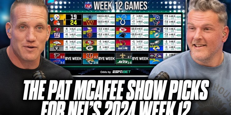 The Pat McAfee Show Picks & Predicts Every Game For NFL’s 2024 Week 12 Weekend The Pat McAfee Show Picks & Predicts Every Game For NFL’s 2024 Week 12 Weekend