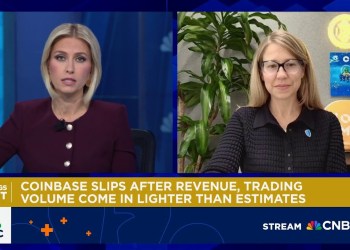 Coinbase CFO talks quarterly results as stock slips on lighter-than-expected trading volume Coinbase CFO talks quarterly results as stock slips on lighter-than-expected trading volume