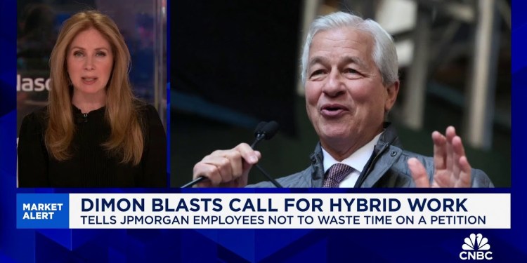 JPMorgan CEO Jamie Dimon blasts call for hybrid work, tells employees not to waste time on petition JPMorgan CEO Jamie Dimon blasts call for hybrid work, tells employees not to waste time on petition