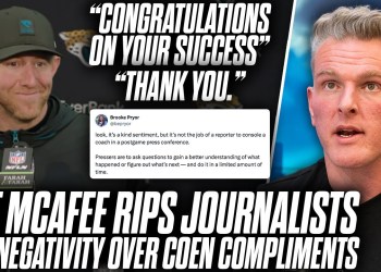 Pat McAfee Rips Journalists Upset Over Reporter Complimenting Liam Coen At Press Conference Pat McAfee Rips Journalists Upset Over Reporter Complimenting Liam Coen At Press Conference