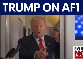 Trump speaks aboard Air Force One en route to Florida Trump speaks aboard Air Force One en route to Florida