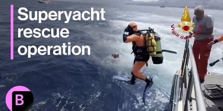 Superyacht Tragedy: Rescue Divers at Site of Sunken Vessel Superyacht Tragedy: Rescue Divers at Site of Sunken Vessel