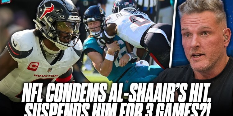 Texans LB Azeez Al-Shaair Suspended 3 Games For Hit On Trevor Lawrence | Pat McAfee Show Texans LB Azeez Al-Shaair Suspended 3 Games For Hit On Trevor Lawrence | Pat McAfee Show