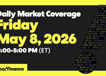Yahoo Finance Live: Stocks rise as Apple-Intel deal report lifts chipmakers | May 8, 2026 Yahoo Finance Live: Stocks rise as Apple-Intel deal report lifts chipmakers | May 8, 2026