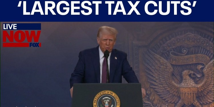 Trump addresses World Economic Forum ‘I will make largest tax cuts in History’ Trump addresses World Economic Forum ‘I will make largest tax cuts in History’