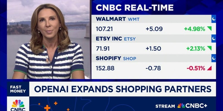 Walmart shares jump more than 4% today after announcing partnership with OpenAI Walmart shares jump more than 4% today after announcing partnership with OpenAI