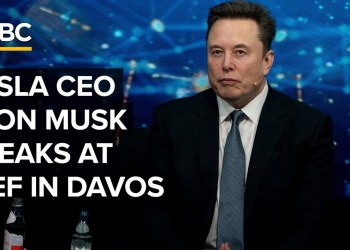 Tesla CEO Elon Musk speaks at the World Economic Forum in Davos, Switzerland — 1/22/2026 Tesla CEO Elon Musk speaks at the World Economic Forum in Davos, Switzerland — 1/22/2026