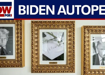White House replaces Biden portrait with image of autopen White House replaces Biden portrait with image of autopen