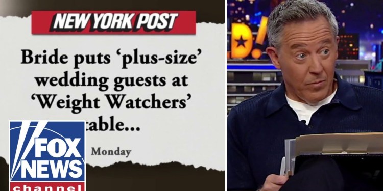 ‘Gutfeld!’: ‘WEIGHT WATCHERS’ wedding table? ‘Gutfeld!’: ‘WEIGHT WATCHERS’ wedding table?