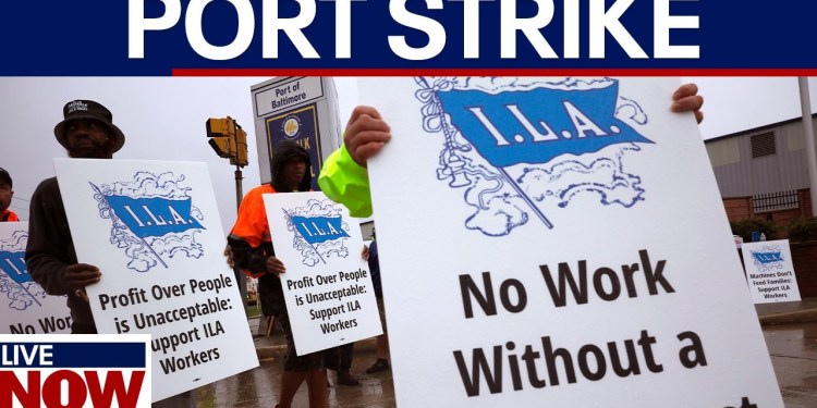 Port strike 2024: Dockworkers demand 77% wage increase | LiveNOW from FOX Port strike 2024: Dockworkers demand 77% wage increase | LiveNOW from FOX