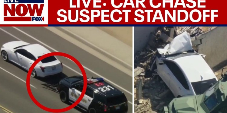 Police pursuit ends in violent crash, standoff in Southern California Police pursuit ends in violent crash, standoff in Southern California