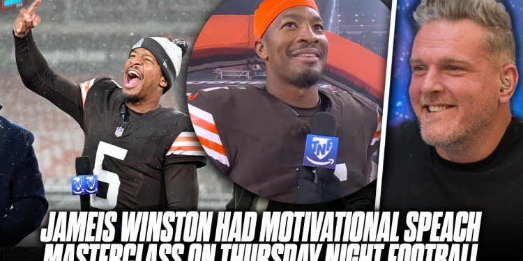 Jameis Winston Put On A Master Class In Goofy, Hilarious Speeches vs The Steelers | Pat McAfee Show Jameis Winston Put On A Master Class In Goofy, Hilarious Speeches vs The Steelers | Pat McAfee Show