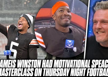 Jameis Winston Put On A Master Class In Goofy, Hilarious Speeches vs The Steelers | Pat McAfee Show Jameis Winston Put On A Master Class In Goofy, Hilarious Speeches vs The Steelers | Pat McAfee Show