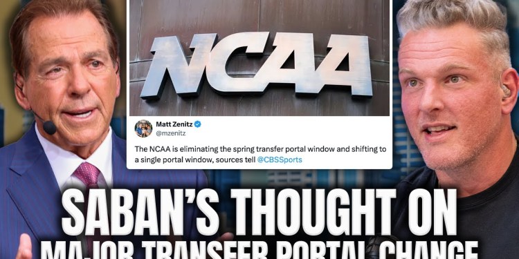Nick Saban Weighs In On College Football Cutting To Single Transfer Portal Instead Of 2 | Pat McAfee Nick Saban Weighs In On College Football Cutting To Single Transfer Portal Instead Of 2 | Pat McAfee