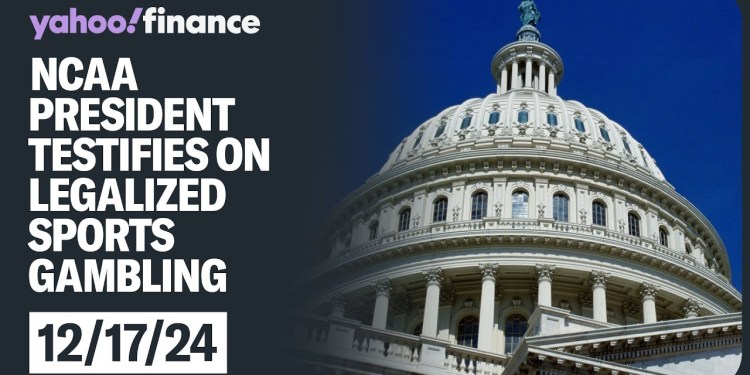 NCAA president testifies before the Senate on legalized sports gambling NCAA president testifies before the Senate on legalized sports gambling