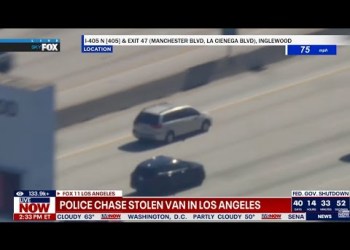 SKYFOX: Police chase of stolen minivan in Los Angeles SKYFOX: Police chase of stolen minivan in Los Angeles