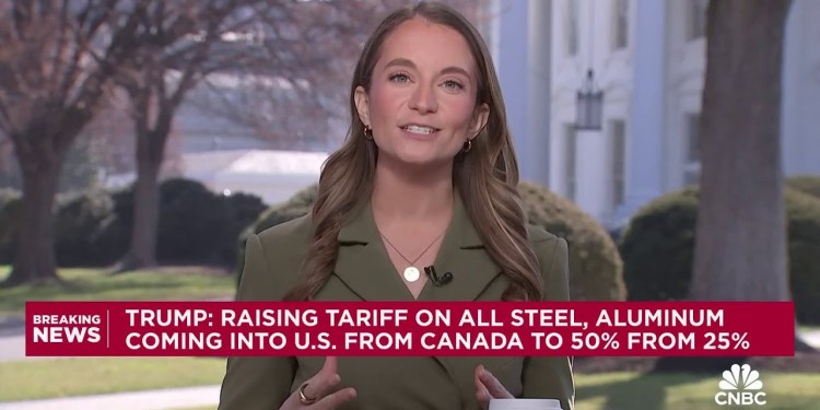 Trump raises Canadian steel, aluminum tariffs to 50% in retaliation for Ontario energy duties Trump raises Canadian steel, aluminum tariffs to 50% in retaliation for Ontario energy duties