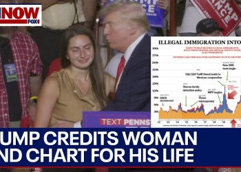 Trump credits woman and immigration chart for saving his life from shooting Trump credits woman and immigration chart for saving his life from shooting
