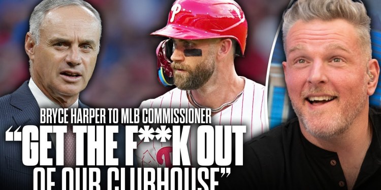 Bryce Harper Tells MLB Commissioner To “Get The F**k Out” Amid Salary Cap Meeting | Pat McAfee Show Bryce Harper Tells MLB Commissioner To “Get The F**k Out” Amid Salary Cap Meeting | Pat McAfee Show