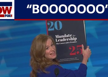 Project 2025 takes stage to “boos” at DNC in Chicago | LiveNOW from FOX Project 2025 takes stage to “boos” at DNC in Chicago | LiveNOW from FOX