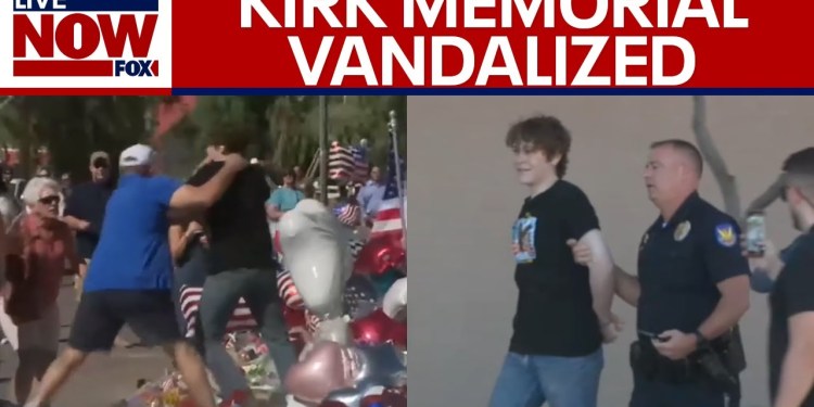 Man arrested for vandalizing Charlie Kirk memorial | LiveNOW from FOX Man arrested for vandalizing Charlie Kirk memorial | LiveNOW from FOX