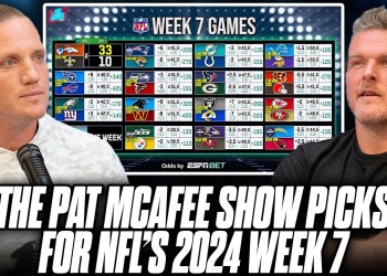 The Pat McAfee Show Picks & Predicts Every Game For NFL’s 2024 Week 7 Weekend The Pat McAfee Show Picks & Predicts Every Game For NFL’s 2024 Week 7 Weekend