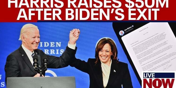 Harris raises M after Biden exits race, endorses VP for president | LiveNOW from FOX Harris raises M after Biden exits race, endorses VP for president | LiveNOW from FOX