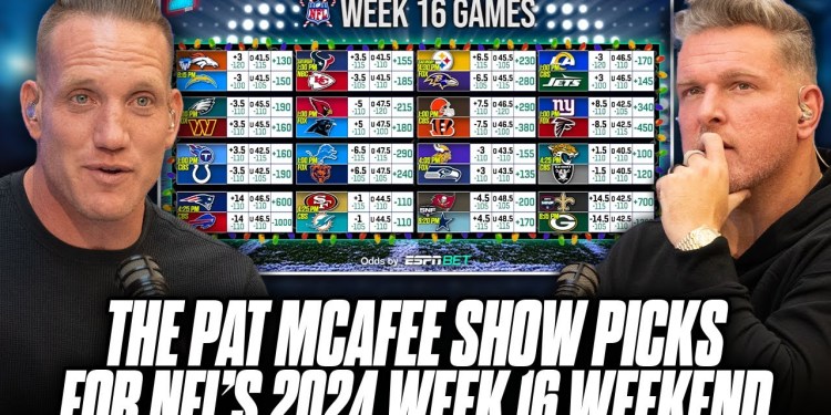 The Pat McAfee Show Picks & Predicts Every Game For NFL’s 2024 Week 16 Weekend The Pat McAfee Show Picks & Predicts Every Game For NFL’s 2024 Week 16 Weekend