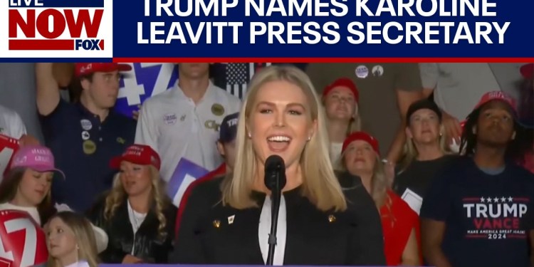 Trump picks Karoline Leavitt to serve as White House press secretary | LiveNOW from FOX Trump picks Karoline Leavitt to serve as White House press secretary | LiveNOW from FOX