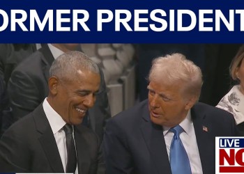 WATCH: Barack Obama and Donald Trump chatting as former presidents meet at Jimmy Carter funeral WATCH: Barack Obama and Donald Trump chatting as former presidents meet at Jimmy Carter funeral