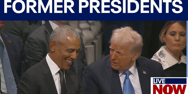 WATCH: Barack Obama and Donald Trump chatting as former presidents meet at Jimmy Carter funeral WATCH: Barack Obama and Donald Trump chatting as former presidents meet at Jimmy Carter funeral