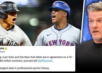 Juan Soto Signs Largest Deal In Sports, 5M with Mets | Pat McAfee Show Juan Soto Signs Largest Deal In Sports, 5M with Mets | Pat McAfee Show