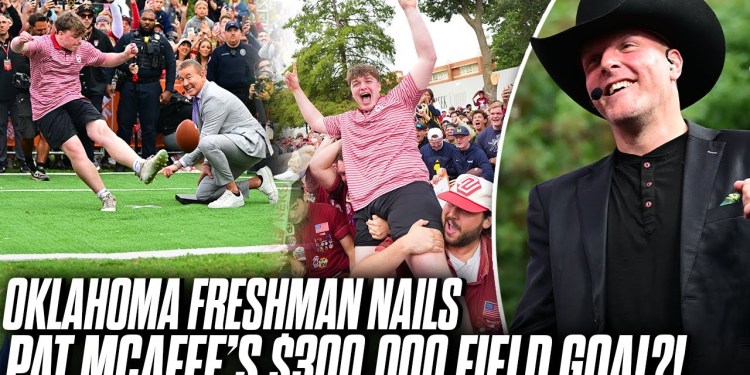 Oklahoma Freshman BARELY Makes Field Goal For 0,000 Of Pat McAfee’s Money?! Oklahoma Freshman BARELY Makes Field Goal For 0,000 Of Pat McAfee’s Money?!