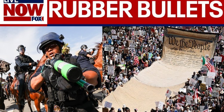 Los Angeles authorities use ‘less lethal’ weapons against protesters Los Angeles authorities use ‘less lethal’ weapons against protesters