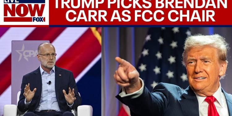 Trump taps Brendan Carr as FCC Chair | LiveNOW from FOX Trump taps Brendan Carr as FCC Chair | LiveNOW from FOX