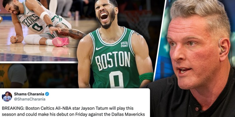 Jayson Tatum Returning In First Game Since Tearing Achilles 298 Days Ago | Pat McAfee Show Jayson Tatum Returning In First Game Since Tearing Achilles 298 Days Ago | Pat McAfee Show