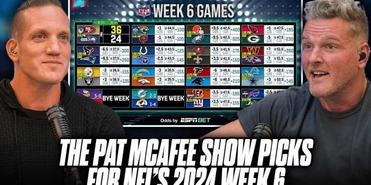 The Pat McAfee Show Picks & Predicts Every Game For NFL’s 2024 Week 6 The Pat McAfee Show Picks & Predicts Every Game For NFL’s 2024 Week 6