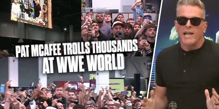 Pat McAfee Trolls THOUSANDS Of WWE Fans LIVE At WWE World Pat McAfee Trolls THOUSANDS Of WWE Fans LIVE At WWE World