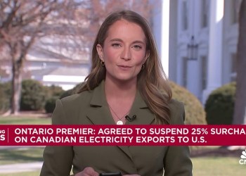 Ontario Premier agrees to suspend 25% surcharge on Canadian electricity exports to the U.S. Ontario Premier agrees to suspend 25% surcharge on Canadian electricity exports to the U.S.