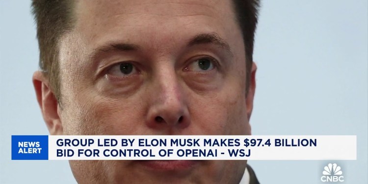 Group led by Elon Musk bids .4 billion for control of OpenAI, according to the WSJ Group led by Elon Musk bids .4 billion for control of OpenAI, according to the WSJ