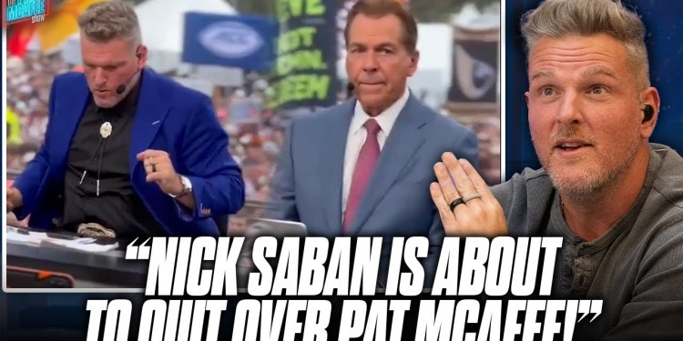 Pat McAfee Responds To Viral Video Dancing Next To Straight Faced Nick Saban on College GameDay Pat McAfee Responds To Viral Video Dancing Next To Straight Faced Nick Saban on College GameDay