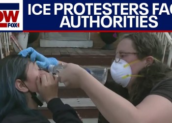 Anti-ICE protesters in Chicago and Portland Anti-ICE protesters in Chicago and Portland