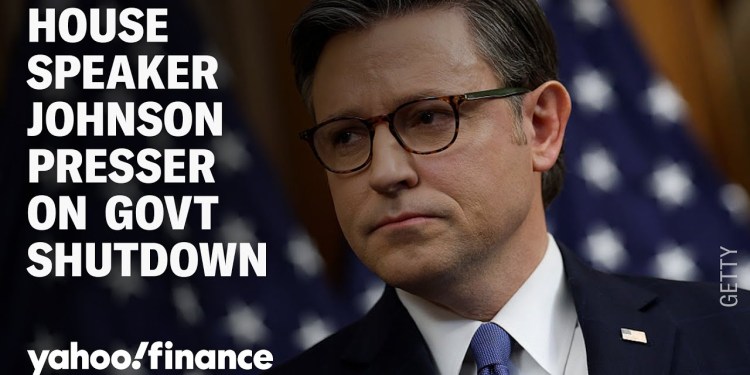 House Speaker Mike Johnson holds presser on government shutdown House Speaker Mike Johnson holds presser on government shutdown