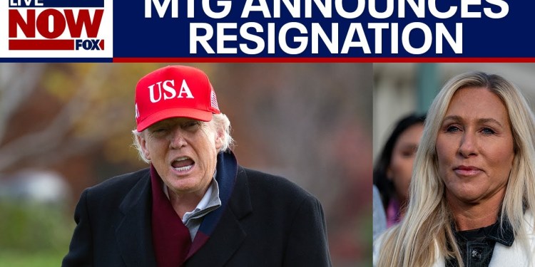 MTG announces resignation from Congress MTG announces resignation from Congress
