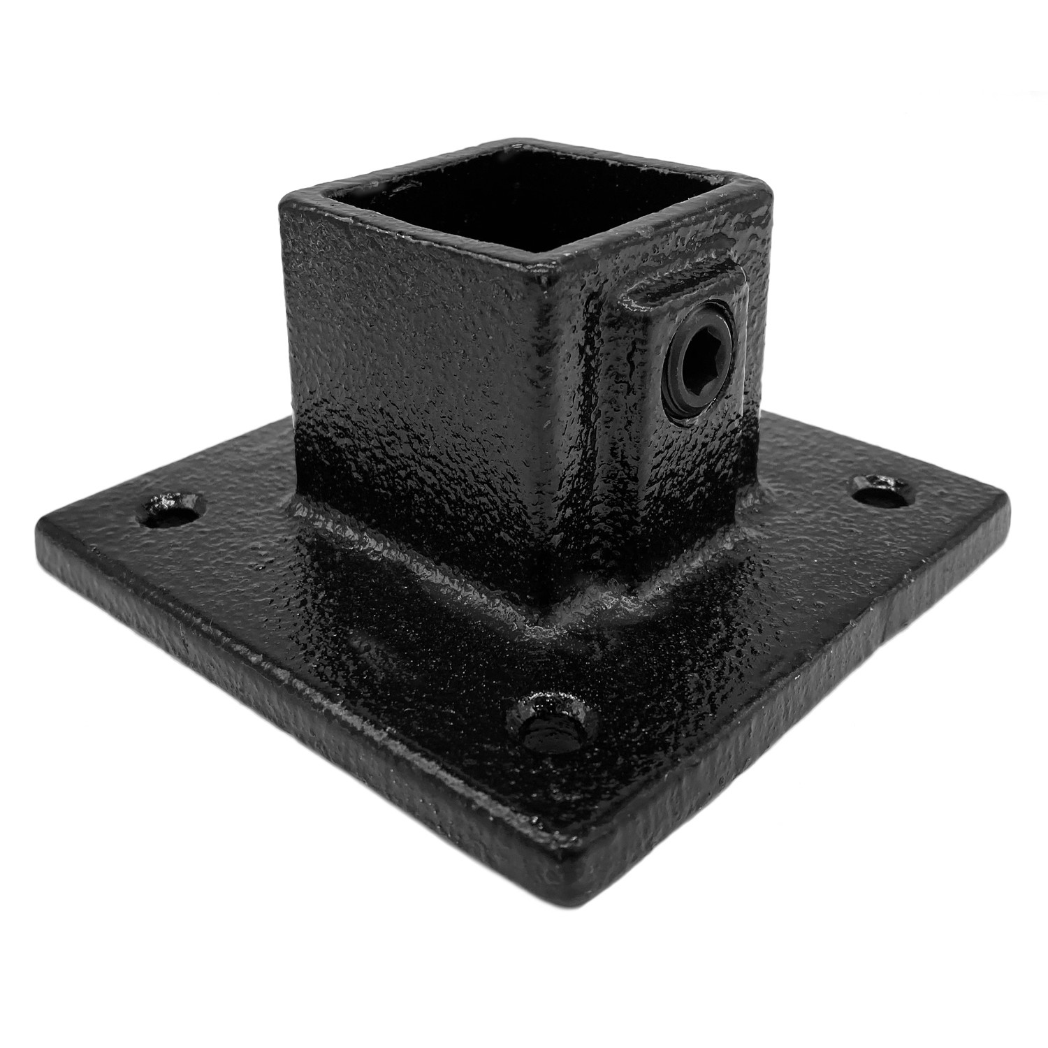 Quadratische Rohrverbinder Quadratische Fußplatte - Typ 10S-40 - 40 mm (schwarz) – Bild 2
