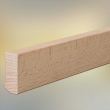 Sockelleisten Buche für Parkett und Massivholzdielen, 40 x 16 mm, Oberkante gerade, klar lackiert, fallende Längen 100 - 290 cm Sockelleisten Buche für Parkett und Massivholzdielen, 40 x 16 mm, Oberkante gerade, klar lackiert, fallende Längen 100 - 290 cm