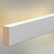 MDF Sockelleisten für Parkett und Massivholzdielen, 40 x 16 mm, Oberkante gerade, weiß lackiert, 240 cm MDF Sockelleisten für Parkett und Massivholzdielen, 40 x 16 mm, Oberkante gerade, weiß lackiert, 240 cm
