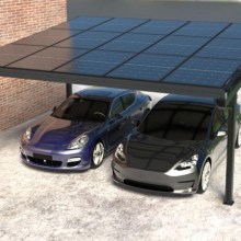 Carport Bausatz, Aluminium mit Solardach für 2 PKW, Modulleistung 440 W, 15 Module pro Carport, Caportmaße 5200 x 5850 x 3000 mm, beidseitig Glasmodule 440 W / Modul mit Alurahmen Carport Bausatz, Aluminium mit Solardach für 2 PKW, Modulleistung 440 W, 15 Module pro Carport, Caportmaße 5200 x 5850 x 3000 mm, beidseitig Glasmodule 440 W / Modul mit Alurahmen