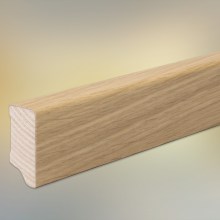 Sockelleiste Eiche furniert für Parkett und Massivholzdielen, 40 x 16 mm, klar lackiert, 240 cm Sockelleiste Eiche furniert für Parkett und Massivholzdielen, 40 x 16 mm, klar lackiert, 240 cm
